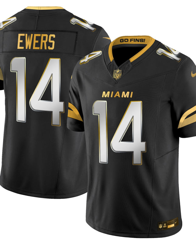 Men's Miami Dolphins 2025 "Rivalries" Gold Vapor Limited Jersey - All Stitched