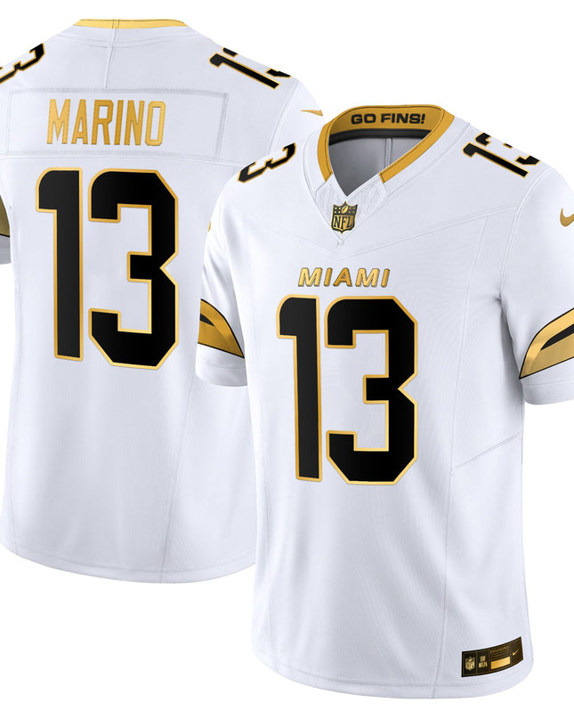 Men's Miami Dolphins 2025 "Rivalries" Gold Vapor Limited Jersey - All Stitched