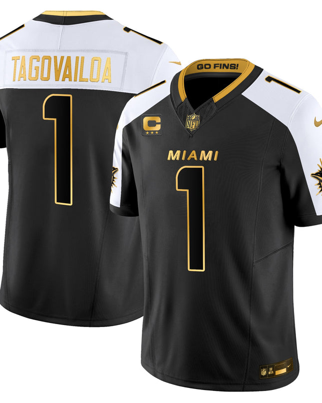 Men's Miami Dolphins 2025 "Rivalries" Gold Vapor Limited Jersey - All Stitched