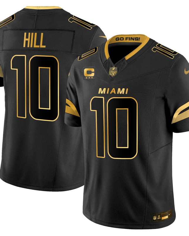 Men's Miami Dolphins 2025 "Rivalries" Gold Vapor Limited Jersey - All Stitched