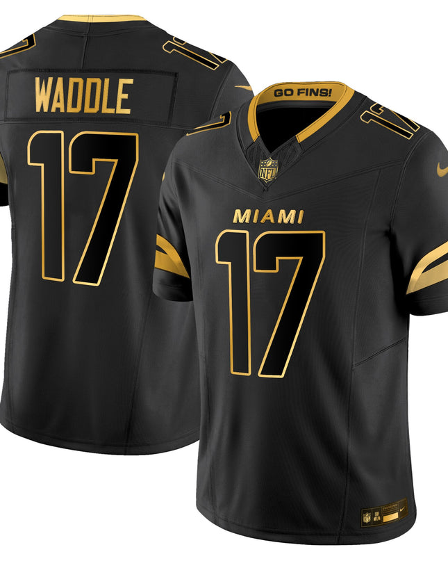 Men's Miami Dolphins 2025 "Rivalries" Gold Vapor Limited Jersey - All Stitched