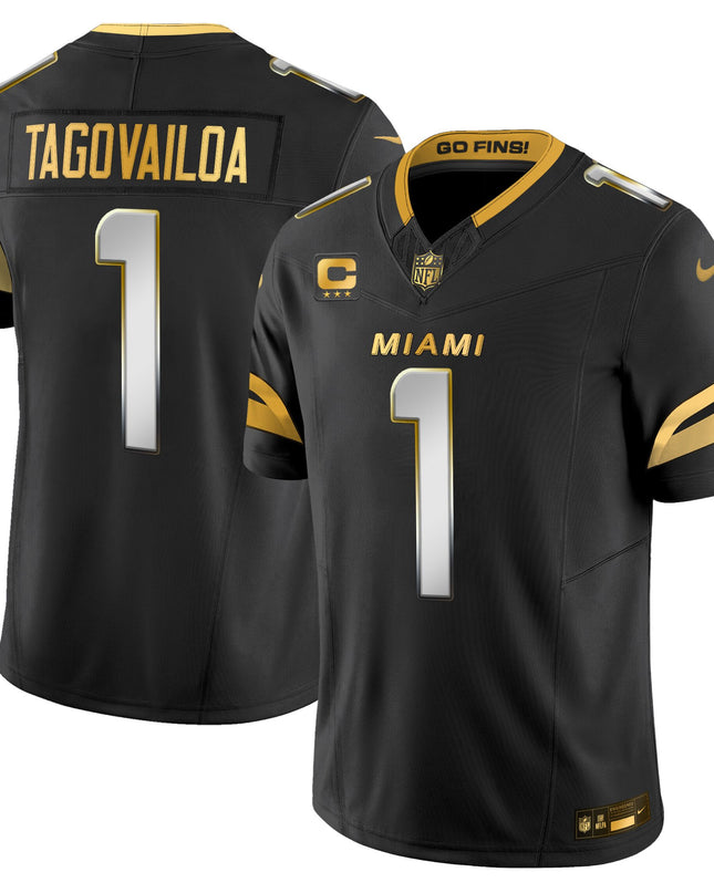 Men's Miami Dolphins 2025 "Rivalries" Gold Vapor Limited Jersey - All Stitched