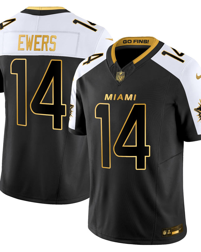 Men's Miami Dolphins 2025 "Rivalries" Gold Vapor Limited Jersey - All Stitched