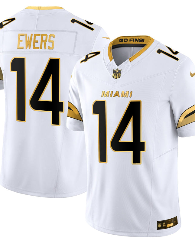 Men's Miami Dolphins 2025 "Rivalries" Gold Vapor Limited Jersey - All Stitched