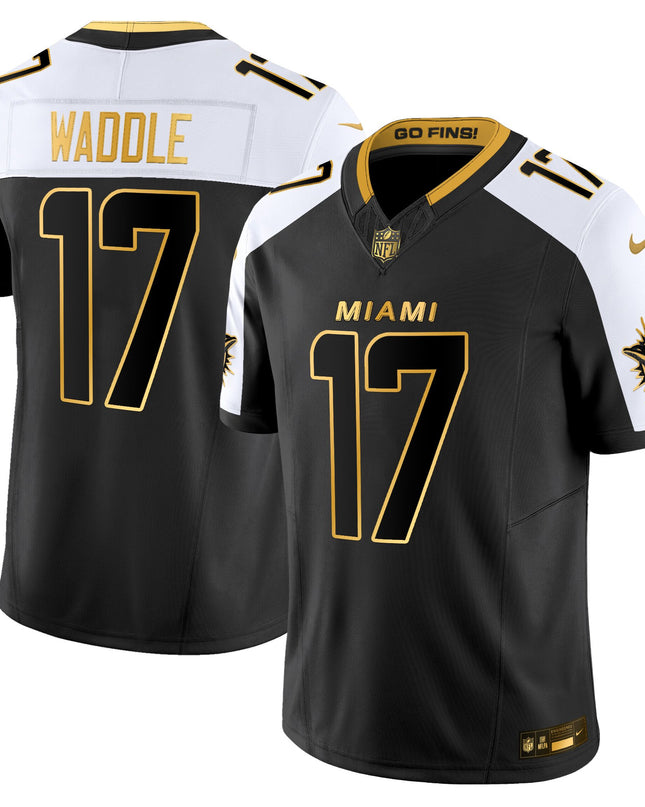 Men's Miami Dolphins 2025 "Rivalries" Gold Vapor Limited Jersey - All Stitched