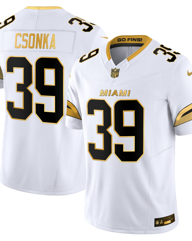 Men's Miami Dolphins 2025 "Rivalries" Gold Vapor Limited Jersey - All Stitched