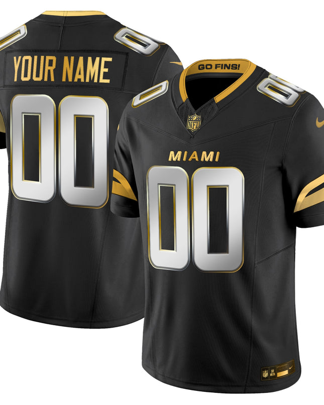 Miami Dolphins 2025 "Rivalries" Gold Vapor Limited Custom Jersey - All Stitched