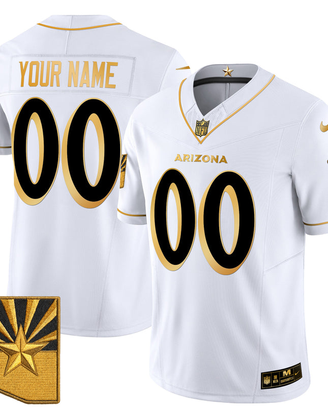 Arizona Cardinals 2025 "Rivalries" Gold Vapor Limited Custom Jersey - All Stitched