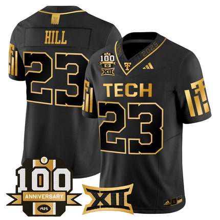 Men's Texas Tech Red Raiders 2025 Gold Vapor Limited Jersey - 100th Anniversary Patch - All Stitched