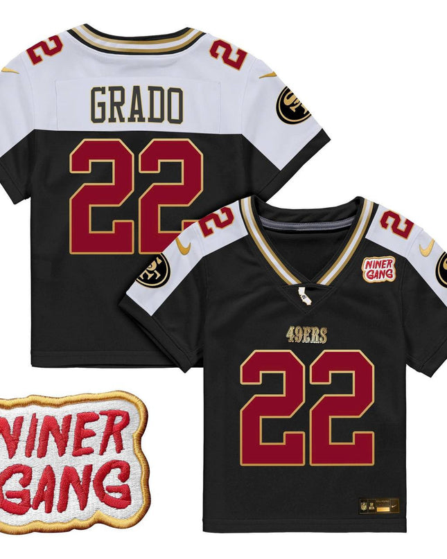 Toddler's 49ers Niner Gang Patch Customized Jersey - All Stitched