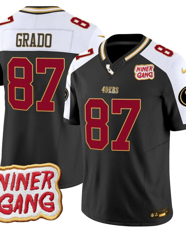 Grado 49ers Niner Gang Patch Customized Jersey - All Stitched