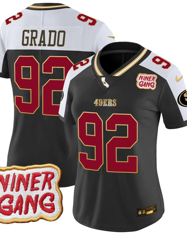 Grado 49ers Niner Gang Patch Customized Jersey - All Stitched