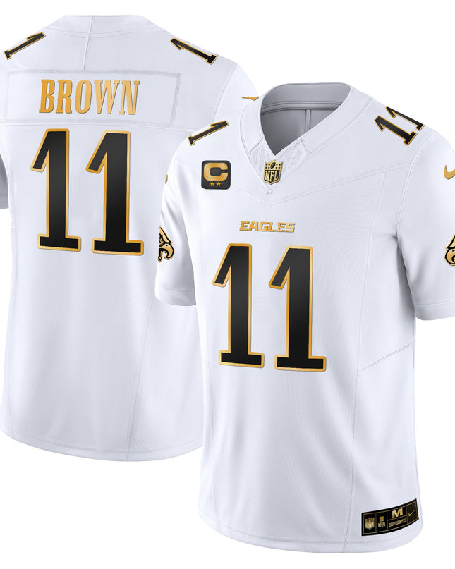 Men's Philadelphia Eagles 2025 Gold Vapor Limited Jersey - All Stitched