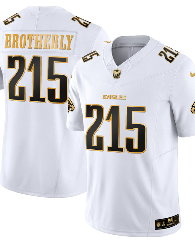 Men's Philadelphia Eagles 2025 Gold Vapor Limited Jersey - All Stitched