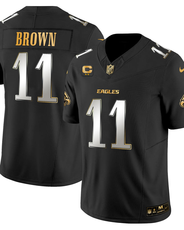 Men's Philadelphia Eagles 2025 Gold Vapor Limited Jersey - All Stitched
