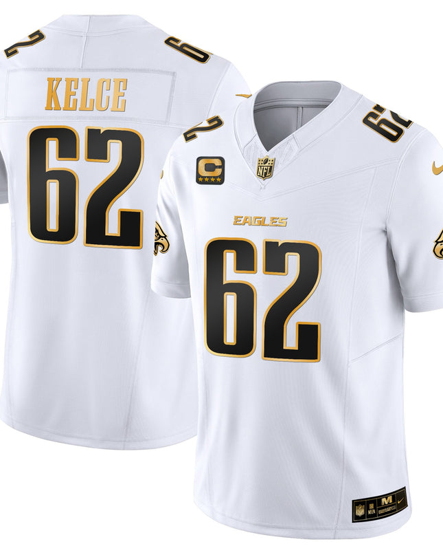 Men's Philadelphia Eagles 2025 Gold Vapor Limited Jersey - All Stitched