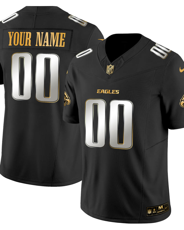 Philadelphia Eagles 2025 Gold Vapor Limited Custom Jersey - All Stitched