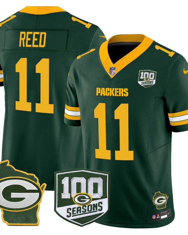 Men's Green Bay Packers 100th Season & Home Patch Vapor Limited Jersey - All Stitched