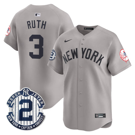 Men's New York Yankees Throwback Vapor Premier Limited Jersey - Derek Jeter Patch - All Stitched