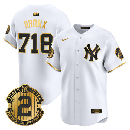 Men's New York Yankees Throwback Vapor Premier Limited Jersey - Derek Jeter Patch - All Stitched