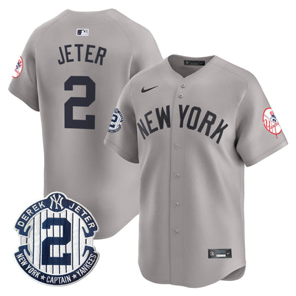 Men's New York Yankees Throwback Vapor Premier Limited Jersey - Derek Jeter Patch - All Stitched