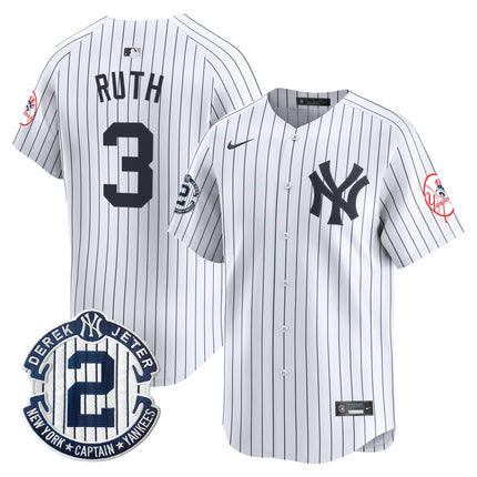 Men's New York Yankees Throwback Vapor Premier Limited Jersey - Derek Jeter Patch - All Stitched