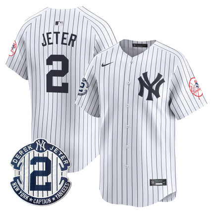 Men's New York Yankees Throwback Vapor Premier Limited Jersey - Derek Jeter Patch - All Stitched