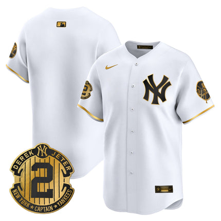Men's New York Yankees Throwback Vapor Premier Limited Jersey - Derek Jeter Patch - All Stitched