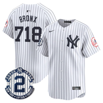 Men's New York Yankees Throwback Vapor Premier Limited Jersey - Derek Jeter Patch - All Stitched
