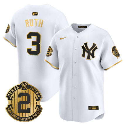 Men's New York Yankees Throwback Vapor Premier Limited Jersey - Derek Jeter Patch - All Stitched