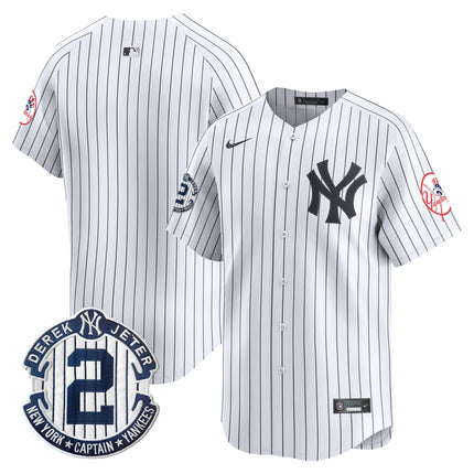 Men's New York Yankees Throwback Vapor Premier Limited Jersey - Derek Jeter Patch - All Stitched