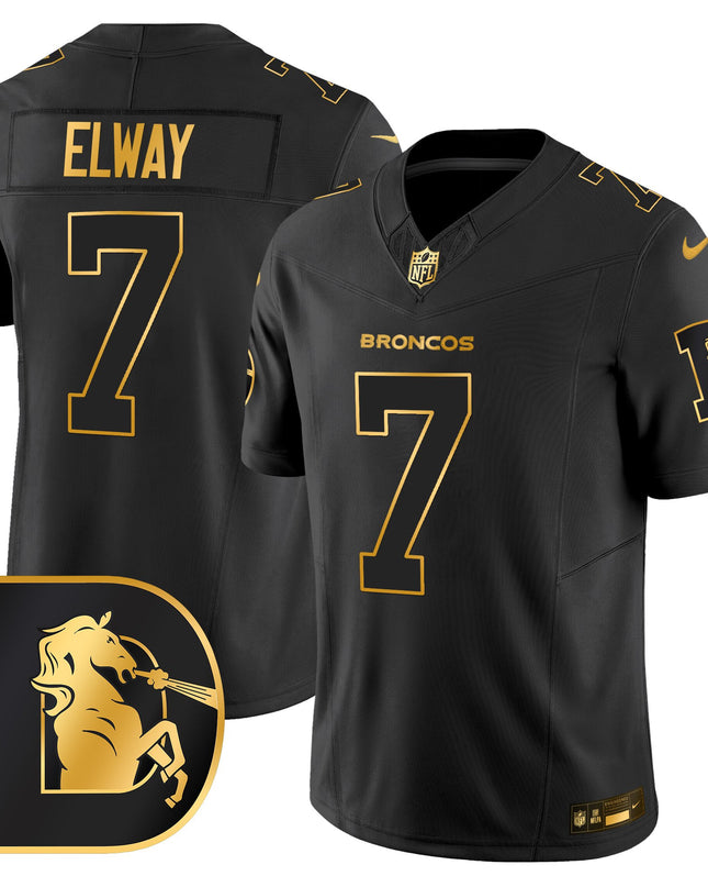 Men's Denver Broncos Throwback Gold Vapor Limited Jersey - All Stitched