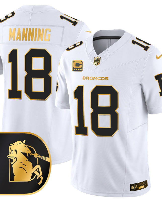 Men's Denver Broncos Throwback Gold Vapor Limited Jersey - All Stitched