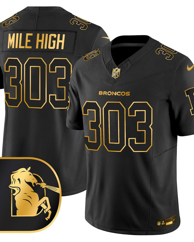 Men's Denver Broncos Throwback Gold Vapor Limited Jersey - All Stitched