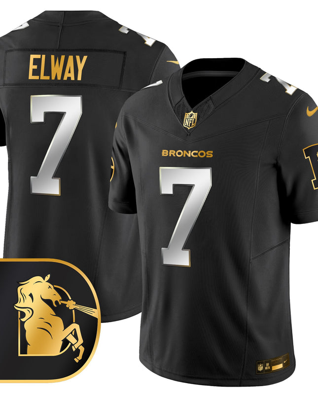 Men's Denver Broncos Throwback Gold Vapor Limited Jersey - All Stitched