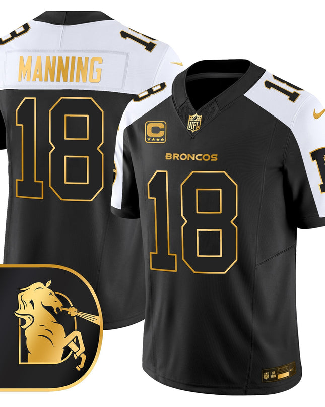 Men's Denver Broncos Throwback Gold Vapor Limited Jersey - All Stitched