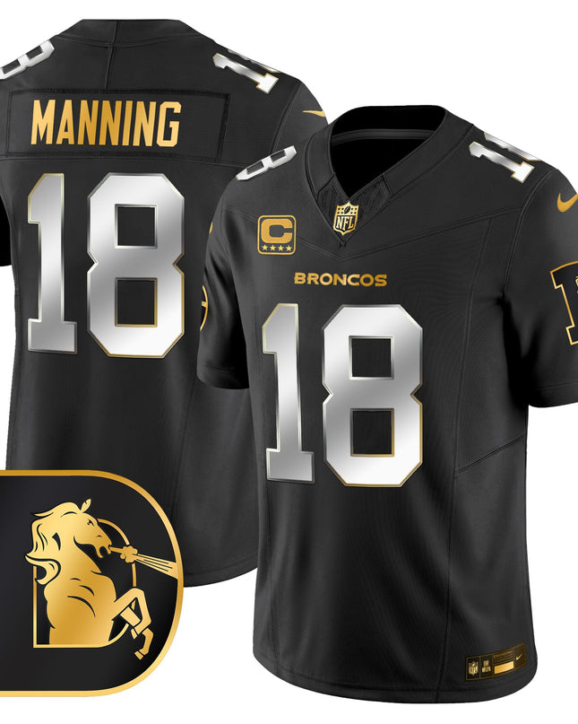 Men's Denver Broncos Throwback Gold Vapor Limited Jersey - All Stitched