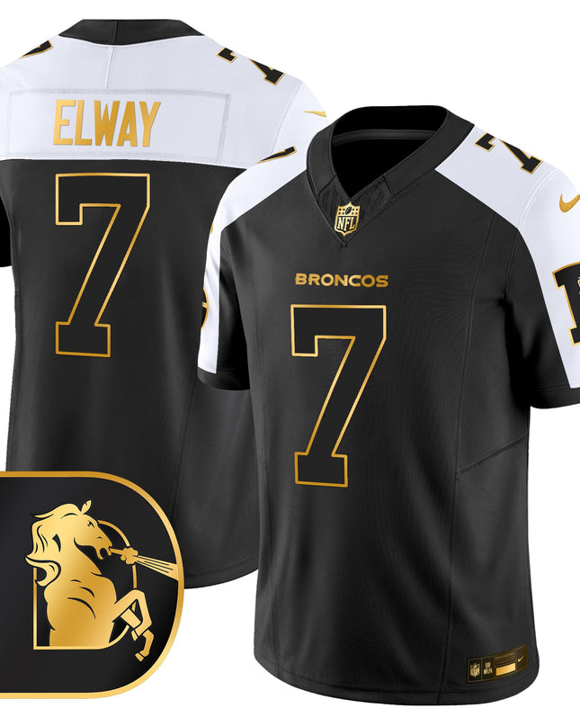 Men's Denver Broncos Throwback Gold Vapor Limited Jersey - All Stitched