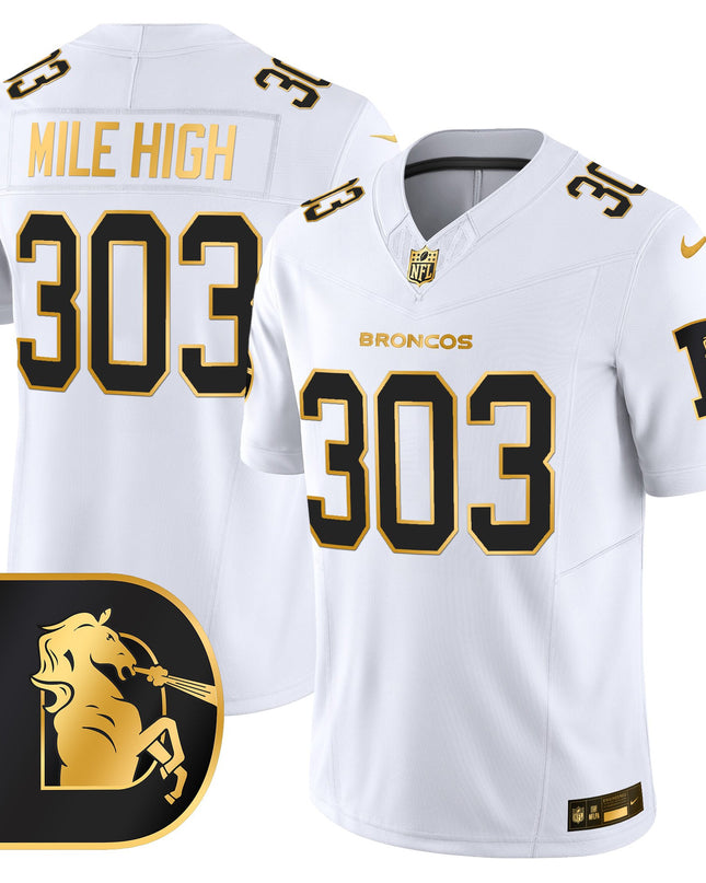 Men's Denver Broncos Throwback Gold Vapor Limited Jersey - All Stitched