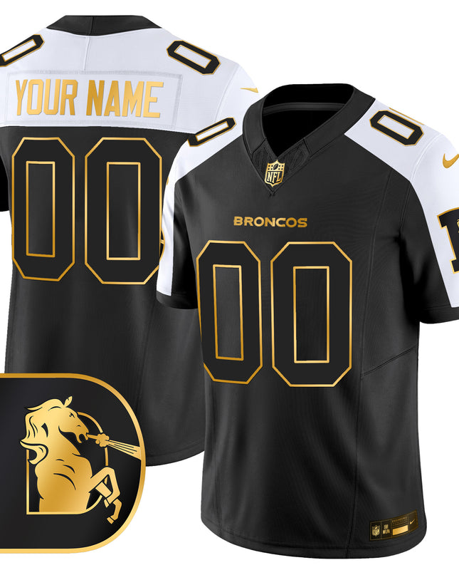Denver Broncos Throwback Gold Vapor Limited Custom Jersey - All Stitched