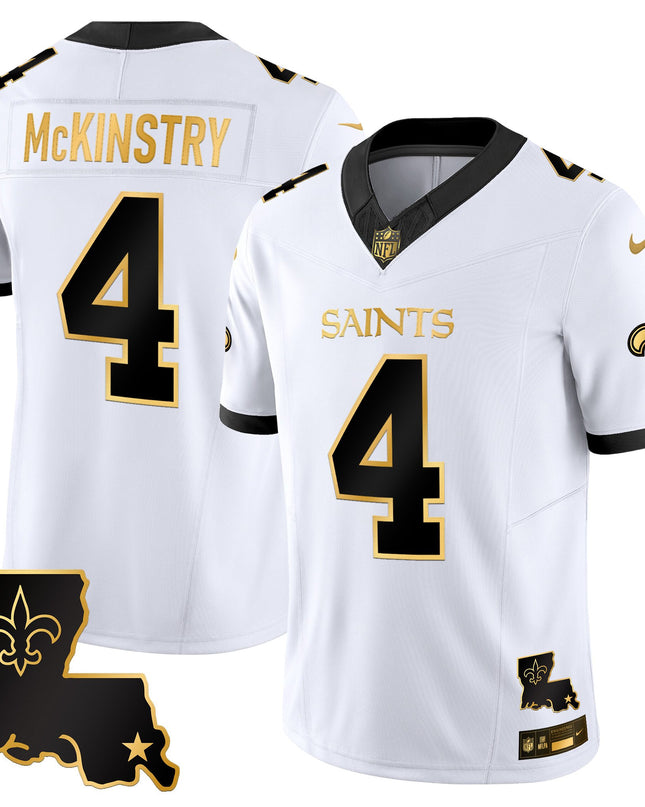Men's New Orleans Saints 2025 Gold Vapor Limited Jersey - All Stitched
