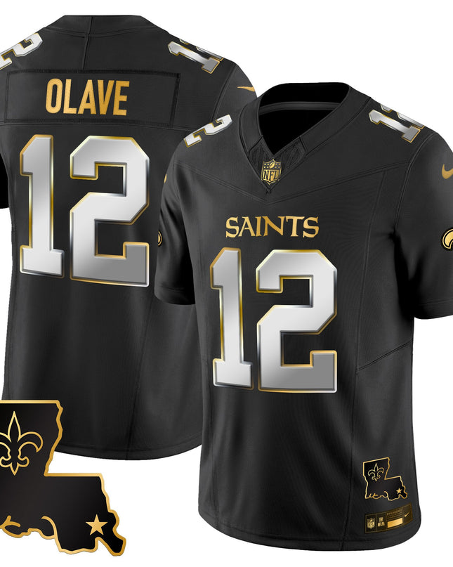 Men's New Orleans Saints 2025 Gold Vapor Limited Jersey - All Stitched