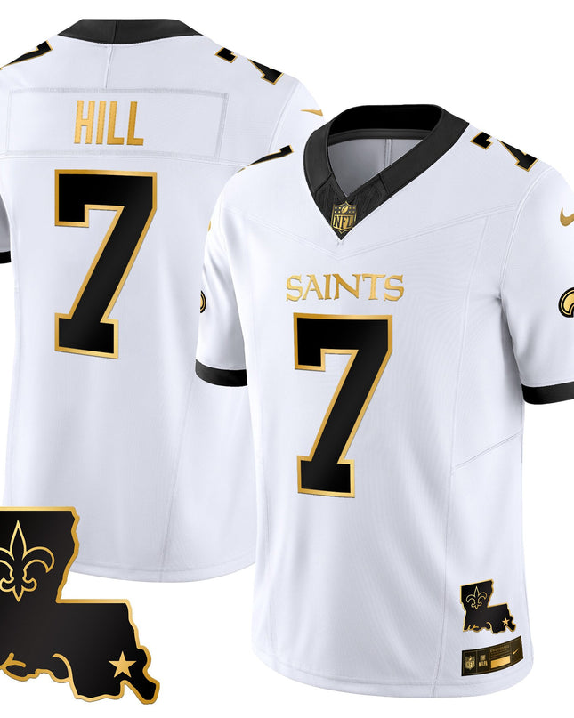 Men's New Orleans Saints 2025 Gold Vapor Limited Jersey - All Stitched