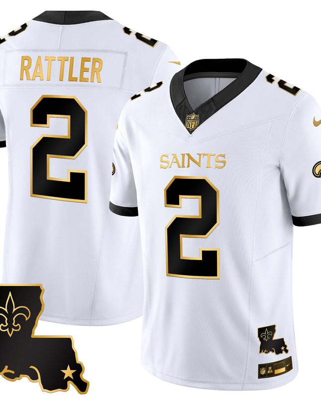 Men's New Orleans Saints 2025 Gold Vapor Limited Jersey - All Stitched
