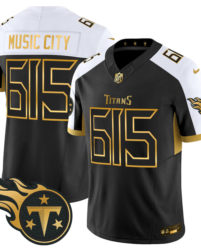 Men's Tennessee Titans 2025 Gold Vapor Limited Jersey - All Stitched