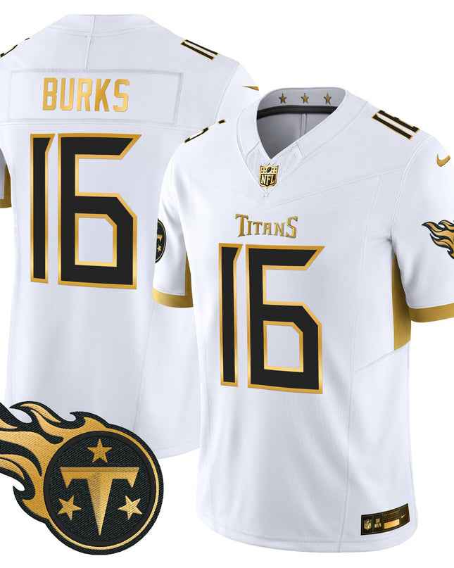 Men's Tennessee Titans 2025 Gold Vapor Limited Jersey - All Stitched