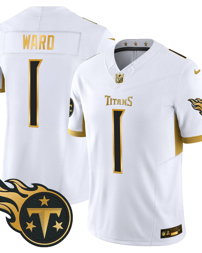Men's Tennessee Titans 2025 Gold Vapor Limited Jersey - All Stitched