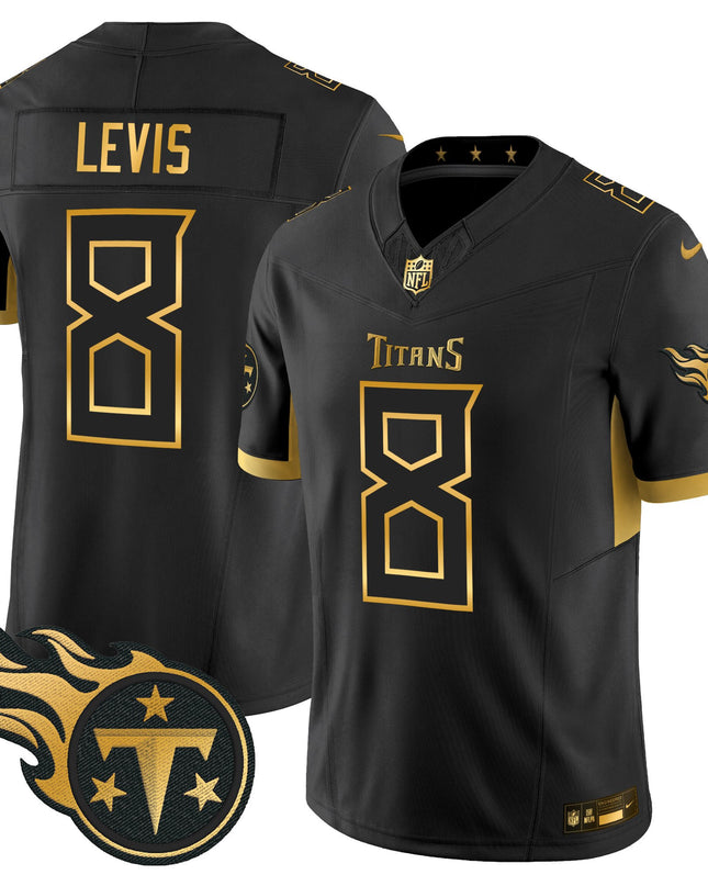 Men's Tennessee Titans 2025 Gold Vapor Limited Jersey - All Stitched