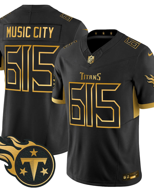 Men's Tennessee Titans 2025 Gold Vapor Limited Jersey - All Stitched