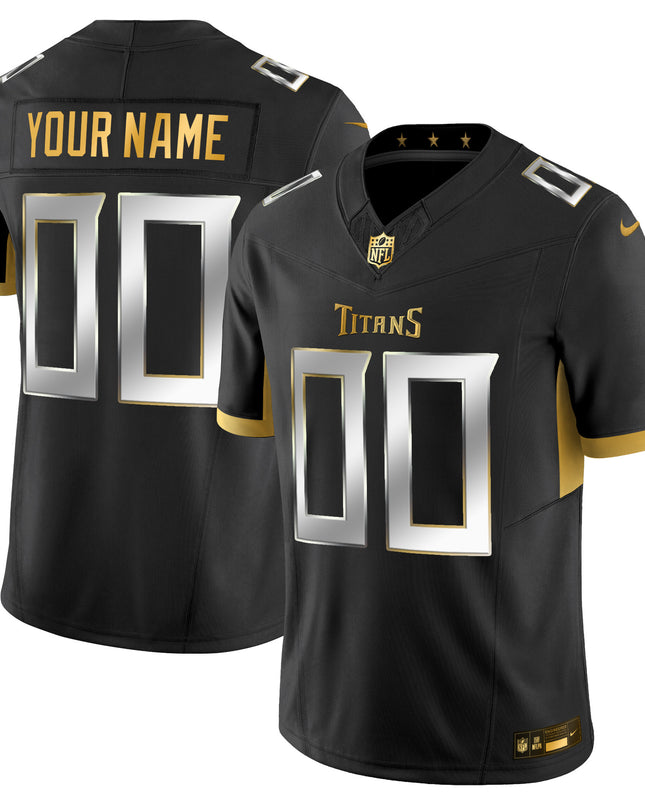 Tennessee Titans 2025 Gold Vapor Limited Custom Jersey - All Stitched